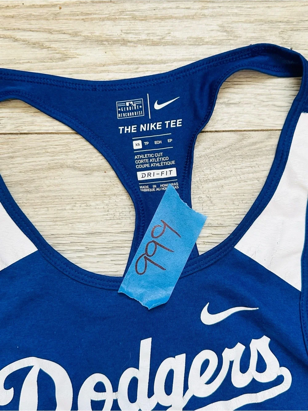 Nike Blue & White Dodgers Racerback TanksuzeXS